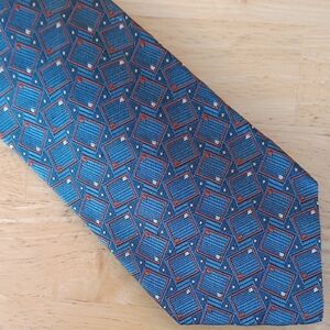 Elegant Blue and Red Patterned Men's Tie